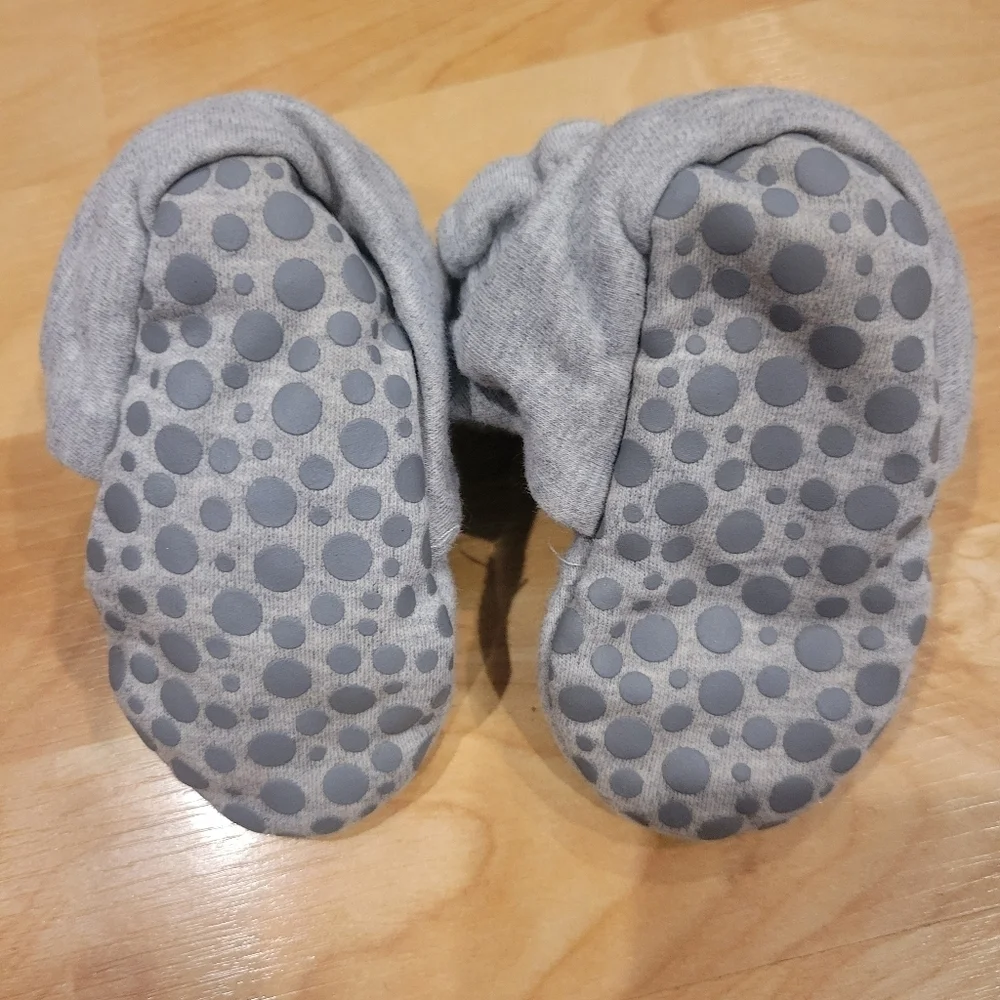 Zutano Cotton Gripper Baby Booties Grey Size 24 Months